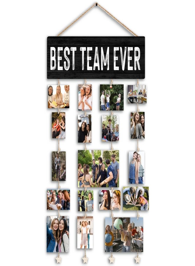 Lacama Inspirational Wall Art Decor for Office，Vision Board Office Decor,Team Gift,Best Team Ever Vintage Style Wood Hanging Photo Display Wall Hanging Picture Frames,Picture Board for Collage Photos - Image 1